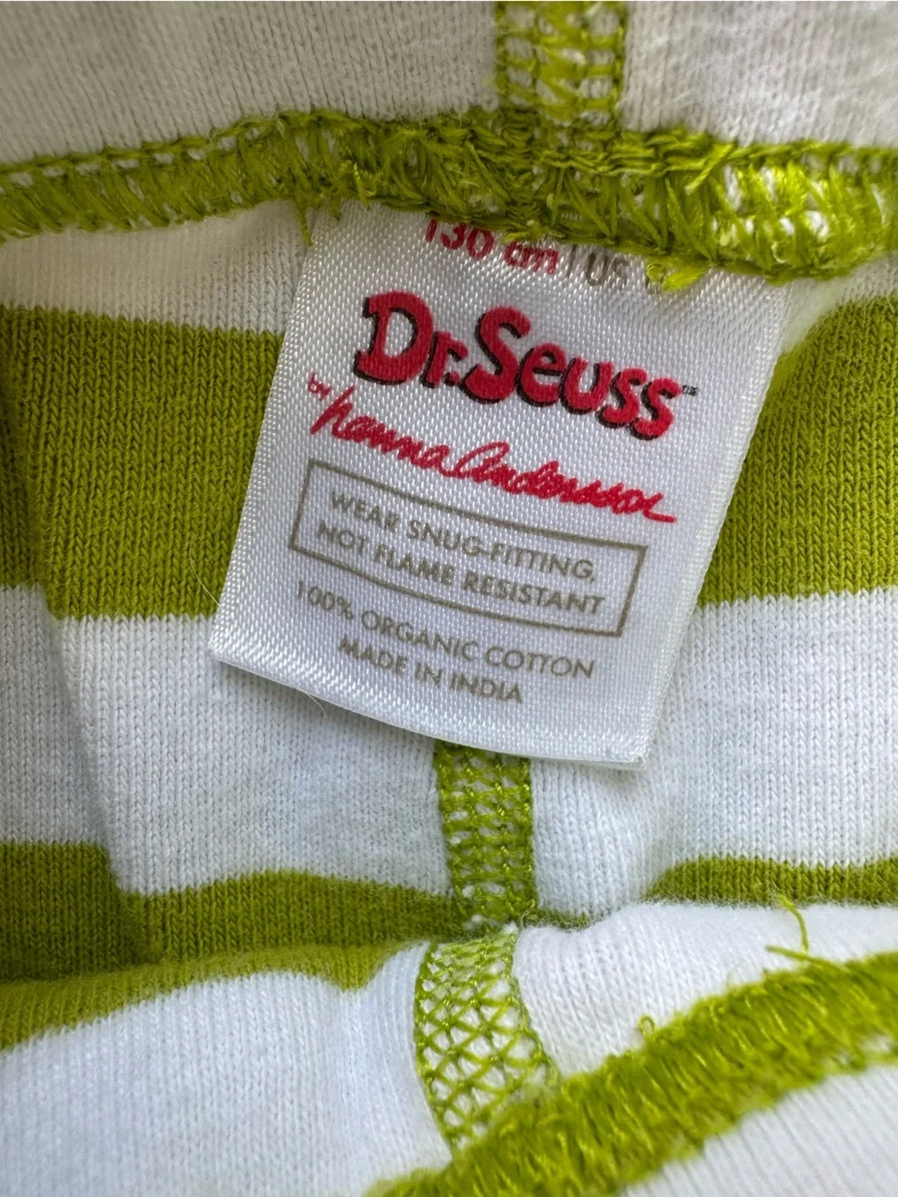 Hanna Andersson Dr.Suess Grinch Organic Cotton Long John Pajamas Boy Girl Size 8